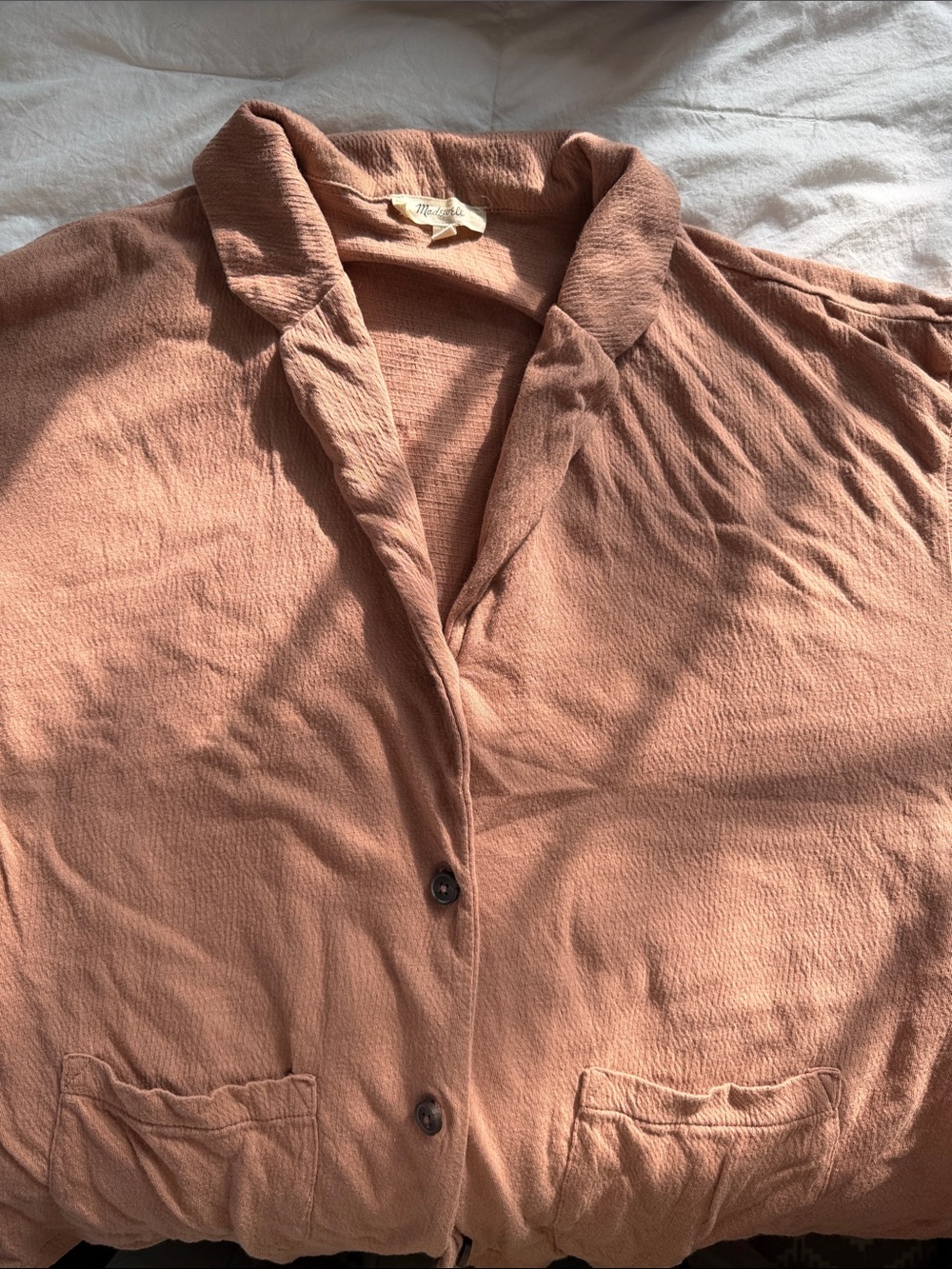Madewell Button-Front Shirt Jacket in taupe  Tan